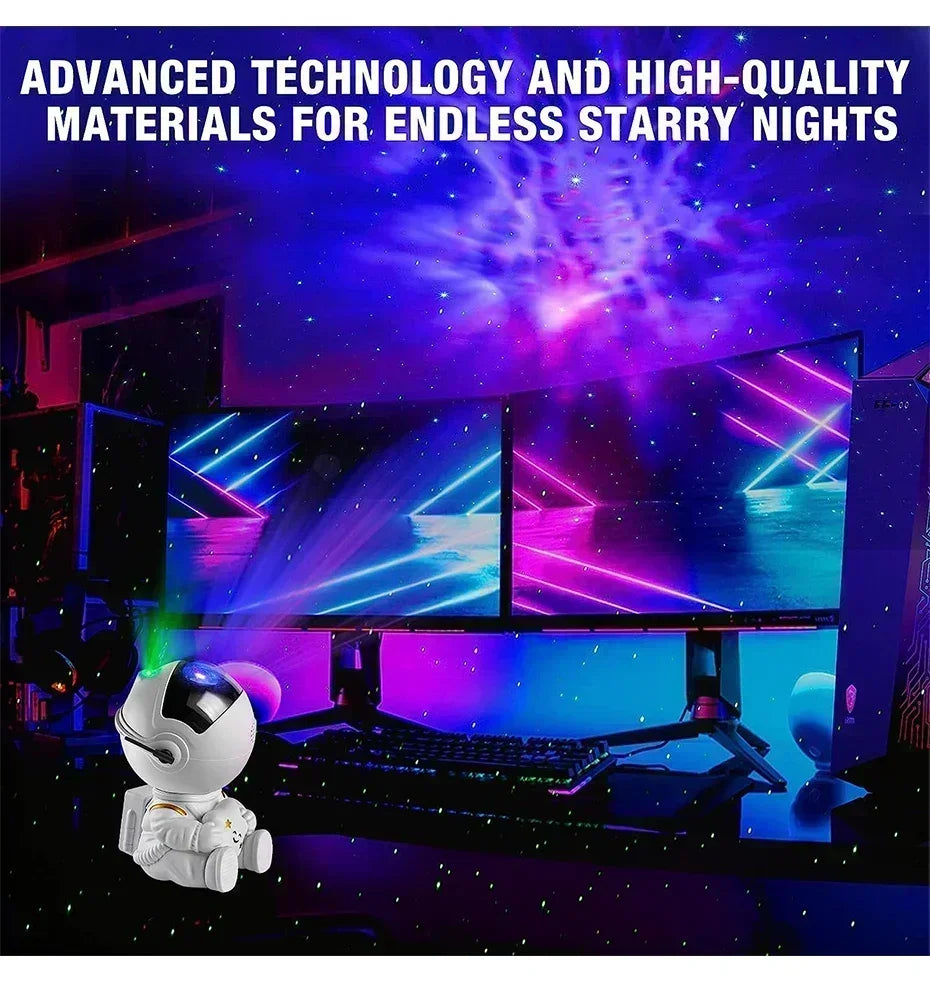 Star Projector Galaxy Night Light – Astronaut Nebula LED Lamp for Kids