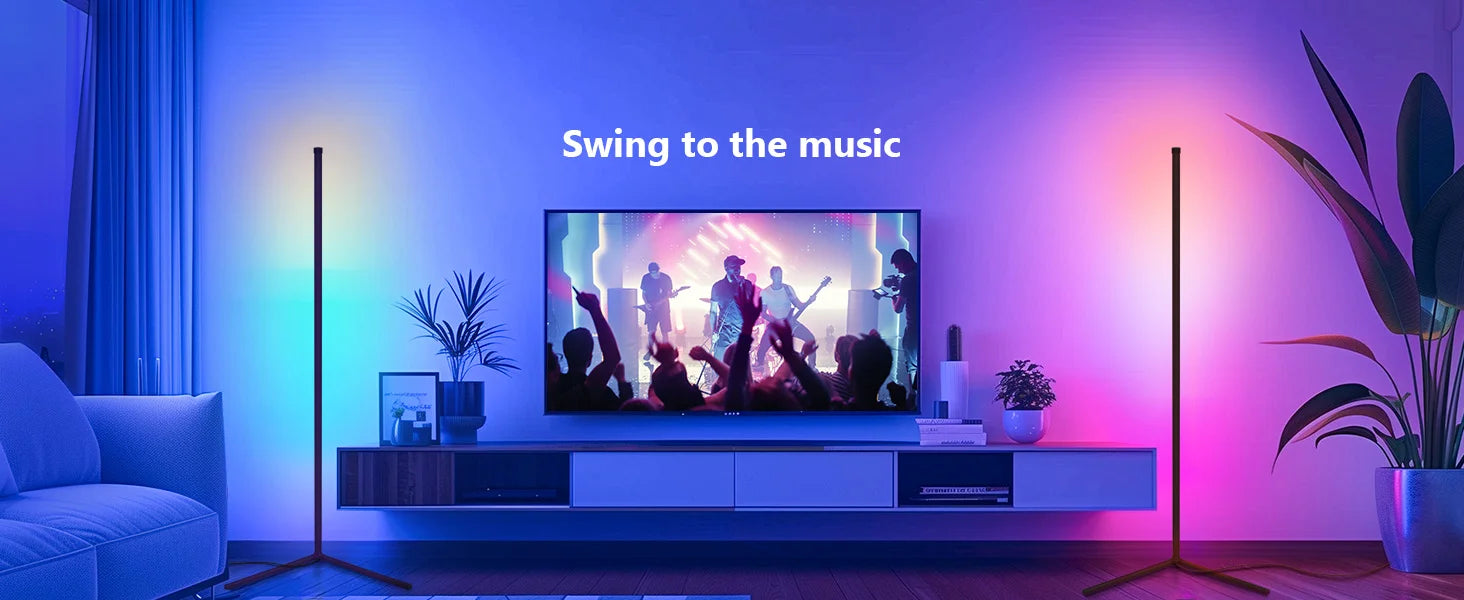 Smart RGB Floor Lamp – 16M Color, Music Sync, App & Remote Control