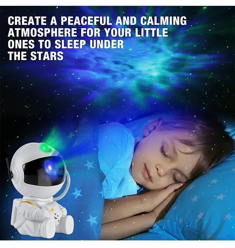 Star Projector Galaxy Night Light – Astronaut Nebula LED Lamp for Kids