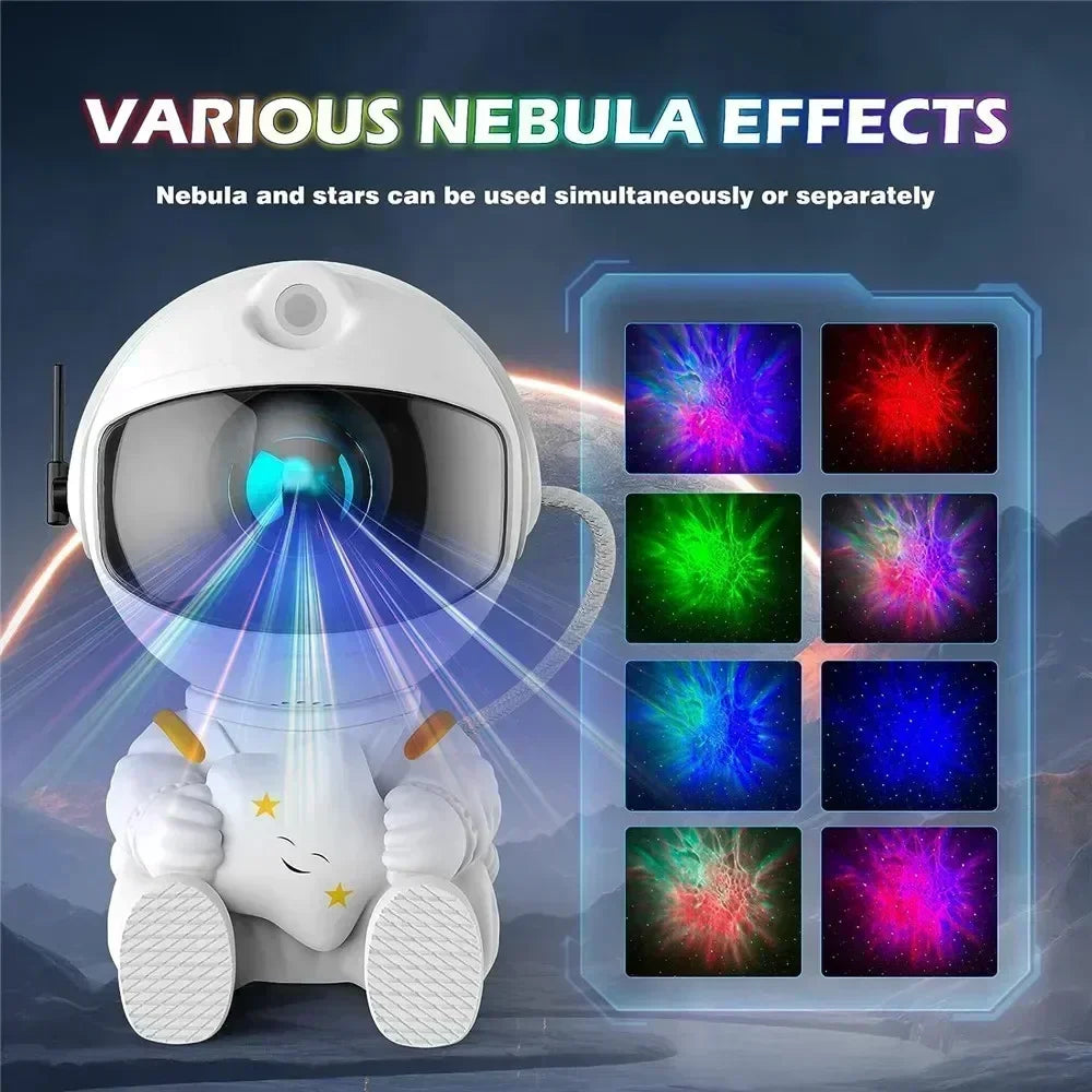 Star Projector Galaxy Night Light – Astronaut Nebula LED Lamp for Kids